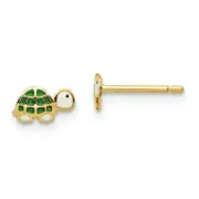 14k 14kt Yellow Gold Madi K Enamel Turtle Post Earrings