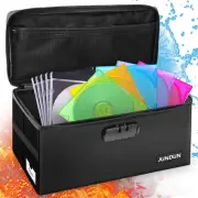 CD Storage Box with Lock,Water-Resistant and Fireproof CD Storage Holds up to 16