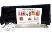 Portable Safety Gate, Dog Cat, Nylon Mesh, 28" H x 71" W, Pressure -Mounted, NEW