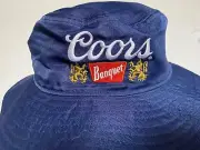 Mad Engine Coors Banquet Classic Logo Blue Bucket Sun Hat One Size Brand New