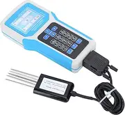 FASJ Soil PH Meter, Handheld 5 in 1 Soil Moisture Humidity Conductivity PH NPK Tester with 2.8In LCD Display Screen/Multi‑Function Buttons/Portable Carring Case Moisture Meter Kit for Garden Lawn