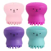 Catzon 4Pcs Silicone Facial Cleansing Brush Massage Jellyfish Brush