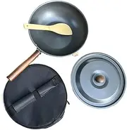 Portable Camp Skillet with Folding Handle for Outdoor Cooking Folding Easy to Carry Backpacking Frying Pan Camping Pan