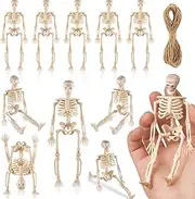 [MUXIUNT] 10 Pcs Mini Skeleton Figurines - 6' Poseable Skeleton Decor for Haunted House Decorations & Party Favors