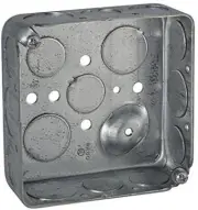Hubbell Raco 8192 4" Square 1.5" Deep Drawn With Conduit Knock Outs Box