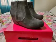Suede Wedge Ankle Booties Size 9 Dream Pairs Narie Zipper Boots
