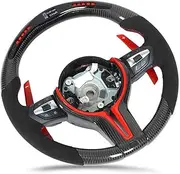 Carbon Fiber LED Shift Lights Display Steering Wheel Suede Replacement Compatible With BMW F20 F22 F30 F32 M Sport M2 M3 M4 X5M X6M F85