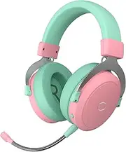 CH351 Macaron Wireless Gaming & Mobile Over-Ear Headset – 3D Surround Sound, Lightweight, 2.4GHz | Bluetooth, Built-in Sidetone, 50mm Drivers, Unidirectional | Detachable Mic, 30-Hour Battery Life