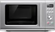 Breville Compact Wave Microwave Oven - 0.9 Cu. Ft., Soft Close, 900W, Silver