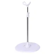 Adjustable Dolls Stand Display Holder with Plastic Base - White+Silver, 60cm