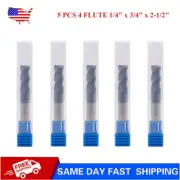5 Pcs 4 FLUTE 1/4 END MILL SOLID CARBIDE TiAlN COATED CNC BIT