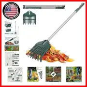 Versatile Leaf Rake with Foldable Steel Handle - Ideal for Garden & Lawn Care