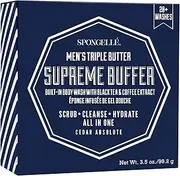 Spongellé Men's Supreme Buffer - Body Wash/Shower Gel Sponge - Cedar Absolute