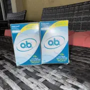 2 pk OB Regular Tampons 40ct Applicator Free Fluid Lock (80 Tampons) Less Waste