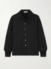 [The Row] The Row - Conan Silk Shirt - Black - US10 US 10 Black