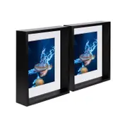 Nicola Spring 8" x 10" 3D Deep Box Photo Frames with White 5" x 7" Mount - Pack of 2