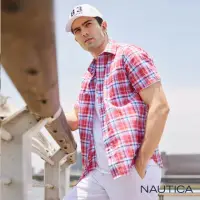 在飛比找momo購物網優惠-【NAUTICA】男裝 經典格紋短袖襯衫(紅色)