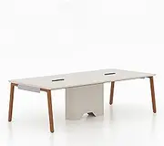 HOLGVE Conference Table, Large Eeting Room Desk, 94.4 L X 47.24 W Inches for 10-12 People, with Strong Metal Frame Training Seminar Computer Table