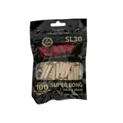 Raw Classic Black Super Long Pre Rolled Filters 6 X 30mm - 100 Per Bag of tips