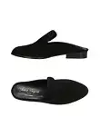 New ROBERT CLERGERIE Paris 37.5 7 black career slides mules shoes flats designer