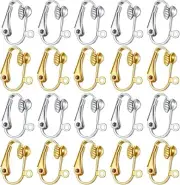 32 Pieces Earring Clip Backs,Clip-on Earring Converter with Easy Open Loop