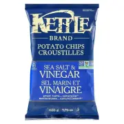 3 bags Kettle Brand Sea Salt & Vinegar Potato Chips Gluten Free 220g Each Fresh