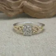 Sterling Silver & 10K Trinity Knot Ring with Moissanite Boxed by Keith Jack 6.5