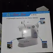 MICHLEY LSS-202 Lil' Sew & Sew Mini 2-Speed Sewing Machine, White