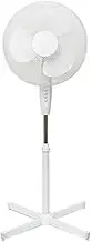 Electric 16” Pedestal Fan – Powerful Free Standing Oscillating and Tilting 50W Height Adjustable Rotating Stand Tower Fan Mesh Safety Grill