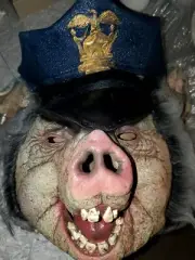 Illusive Concepts Premium Collector's Series Mask Pig W/Police Hat "Ponch" New