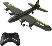 CoudarTitie 2.4G 2 Channel RC, Control Fixed-Wing Glider Plane, Real Scale B17 Fighter, Foam Plane for Beginner, Army Green