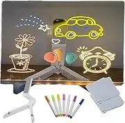 Magicboard Magic Drawing Board, Led Doodle Glow Board, Acrylic Color Drawing Board with Light, Suitable for Home or Office (7 * Pcs Colorful Pens, L)