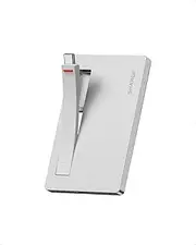 SHARGE Disk Plus M.2 NVMe SSD Enclosure, 10Gbps Dual USB C 3.2 External Enclosure with 100W Built-in Cable, 0.24 inch up to 4TB Storage 2230 2242 2280 SSDs for MacBook, iPhone 16 (SSD not Included)