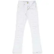Argonaut Nations Boys Ripped Stacked Jeans (White)