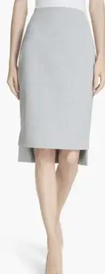 NWT Light Grey Ted Baker Daizis Step Hem Pencil Skirt Size 12 (Ted Size5)
