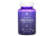 Sports Research, Organic Elderberry, Vitamin C + Zinc, Natural Berry Flavours, 60 Goli Gummies