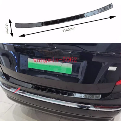 Black Steel Rear Bumper Protector Sill Plate Trim Guard For Volvo XC90 2016-2025 (for: Volvo)
