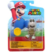 World of Nintendo Wave 40 Super Mario Dry Bones with Coin Articulated 4 Inch Figure