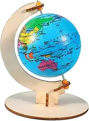 Handmade Wooden Earth Globe for Science Craft Kit Educational Globe for Classroom and Home Decor Encourages Exploration and Creativity