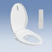 Rivix Electric Bidet Toilet Seat Adjustable Warm Water & Dryer Slow Close Heated Toilet Seat Remote Control Smart Self Dual Cleaning Elongated LED Night Light R800