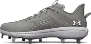 [Under Armour] Men's Yard Low MT Cleat Shoe, (101) Baseball Gray/Baseball Gray/White, 10.5