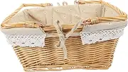 HYTROVE Handheld Woven Picnic Basket Rustic Storage Basket for Outdoor Gatherings for Home Organization Fruit Display Versatile Design