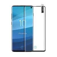 在飛比找Yahoo奇摩購物中心優惠-QinD SAMSUNG Galaxy S10 熱彎滿版保護