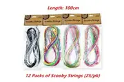 12 Packs SCOOBY STRING 25/PK 100cm Colours Kids Craft Art Jewellery Scoubidoo
