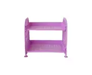 Organizer Double-layered Detachable Plastic Desktop Storage Rack for Bathroom-Purple