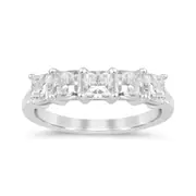 Bevilles 5 Stone Princess Cut Ring with 2.00ct of Laboratory Grown Diamonds in Sterling Silver and