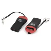 2 Pieces Black Red 480mbps High Speed USB 2.0 TF SD Memory Card Adapter Reader