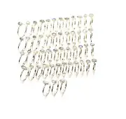 WHOLESALE 51PC 925 SOLID STERLING SILVER WHITE RAINBOW MOONSTONE RING LOT a298