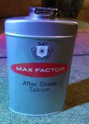 **Mint**Collectable Vintage Max Factor After Shave Talcum -full - Hollywood Ca