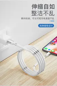 在飛比找松果購物優惠-手機磁吸 充電磁力傳輸線 兩款式 ( iphone / ty